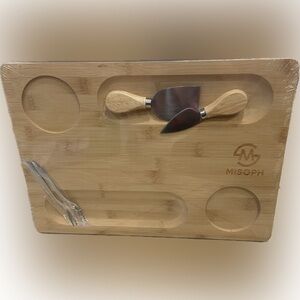Bamboo Cheese Board with Knives